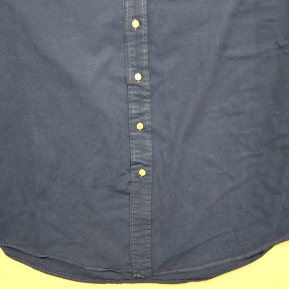 Ralph Lauren Polo Shirt Custom Fit Blue Button Down Long Sleeve XXL Mens - Picture 5 of 11